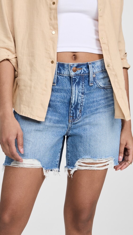 

Шорты Madewell Relaxed Mid-Length Denim in Brockport Wash