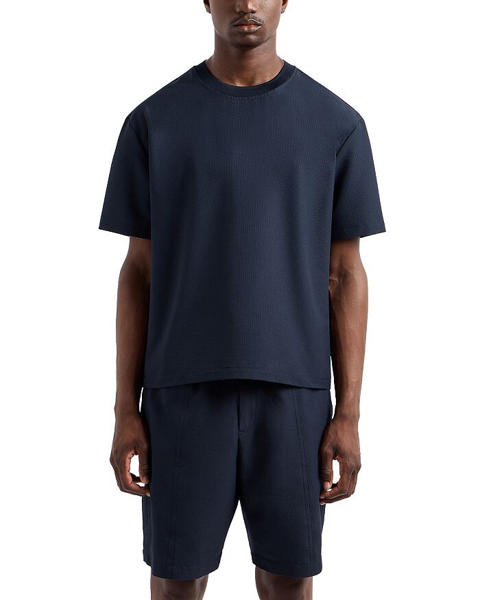 

Суперлегкая футболка из технического хлопка Emporio Armani, синий