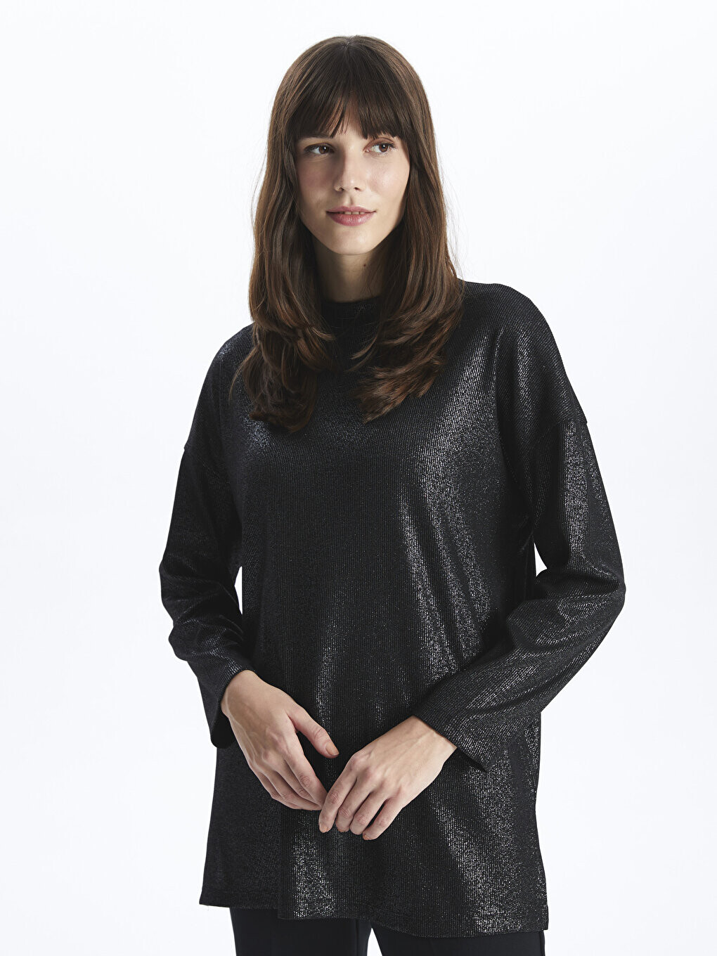 

Яркая женская туника с круглым вырезом и длинными рукавами LCW Modest