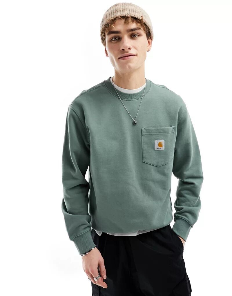 

Зеленый свитшот с карманом Carhartt WIP
