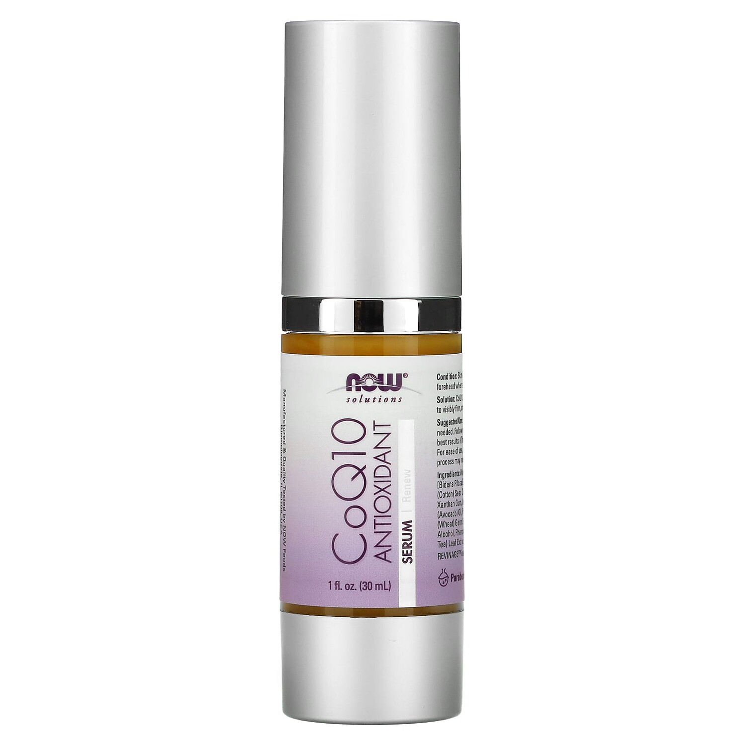 

Solutions, антиоксидантная сыворотка CoQ10, 30 мл (1 жидкая унция), NOW Foods