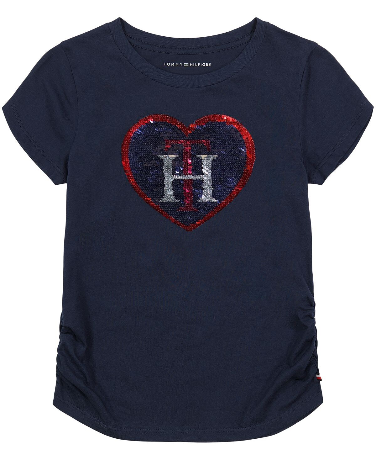 

Футболка с короткими рукавами и принтом в виде сердца с пайетками Big Girls Tommy Hilfiger