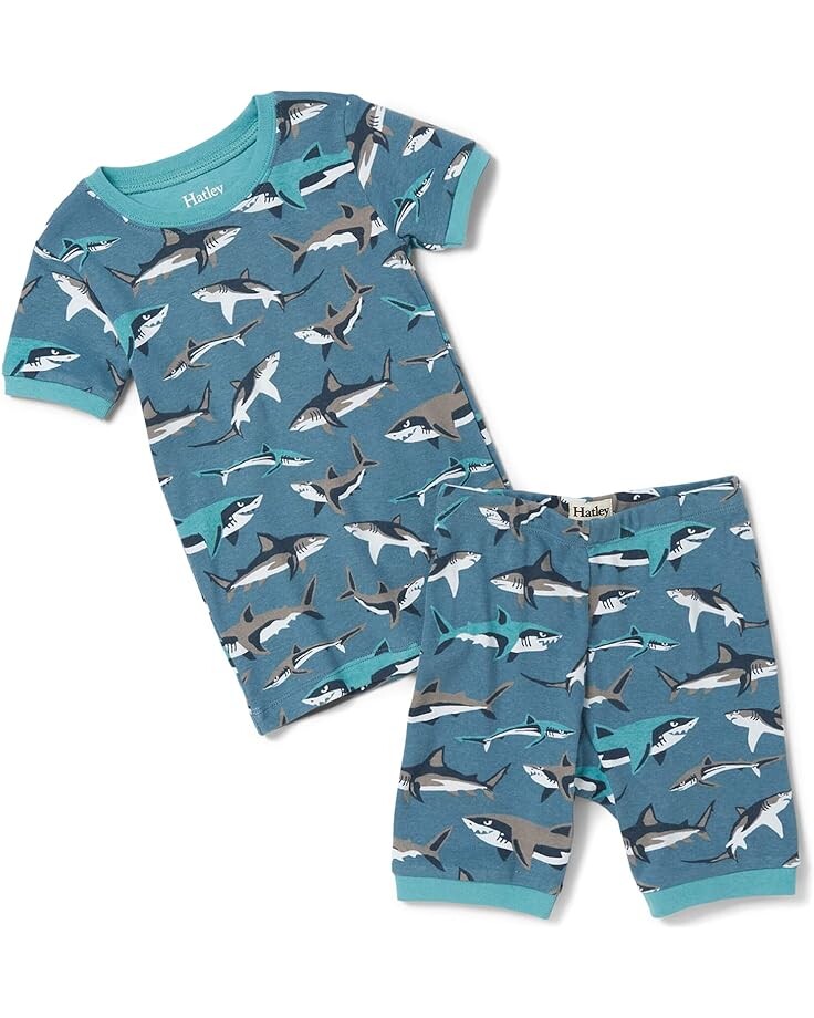 

Пижамный комплект Hatley Sneak Around Sharks Short Pajama Set, синий