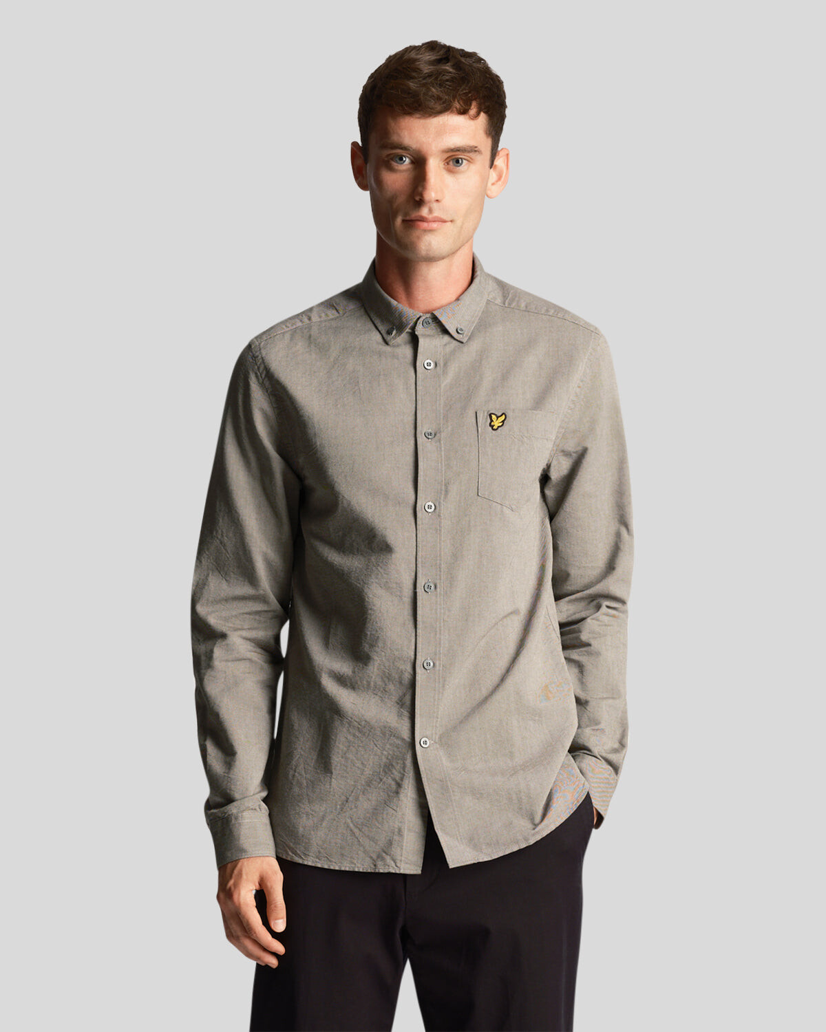 

Легкая оксфордская рубашка Lyle & Scott, серый