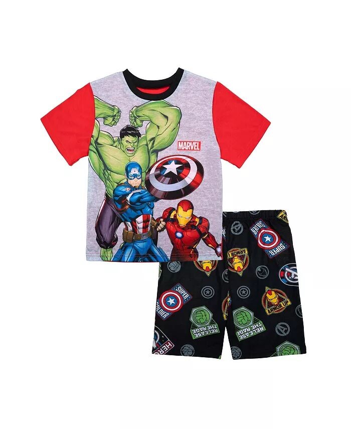 

Короткие пижамы для мальчиков Big Boys, 2 предмета Avengers, мультиколор