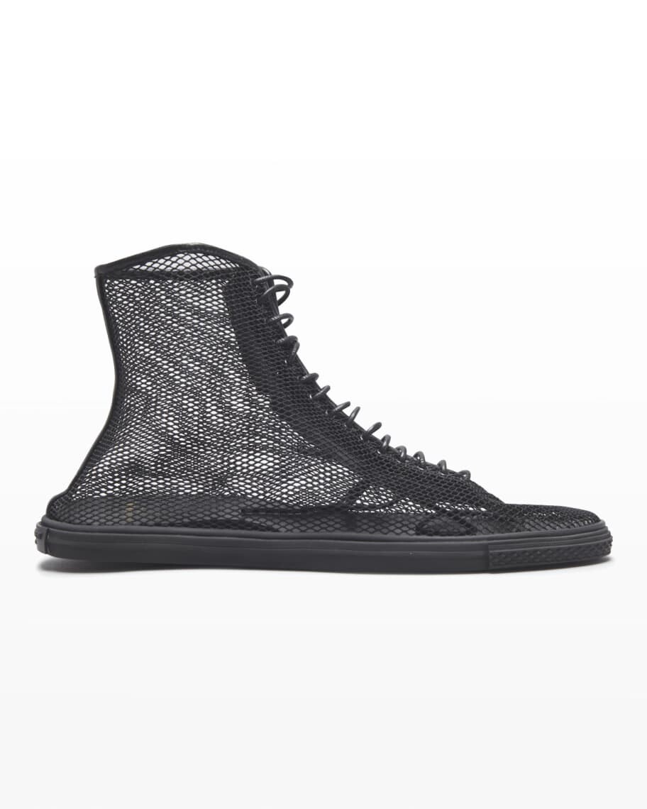 

Высокие кожаные кроссовки You из сетчатой ​​ткани Saint Laurent