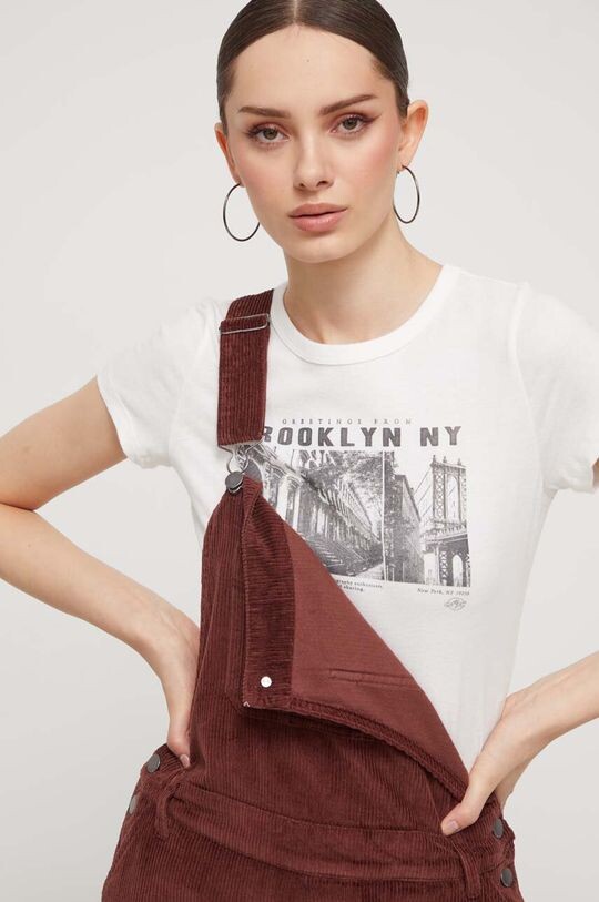 

Компания Холлистер хлопковая футболка Hollister Co., бежевый