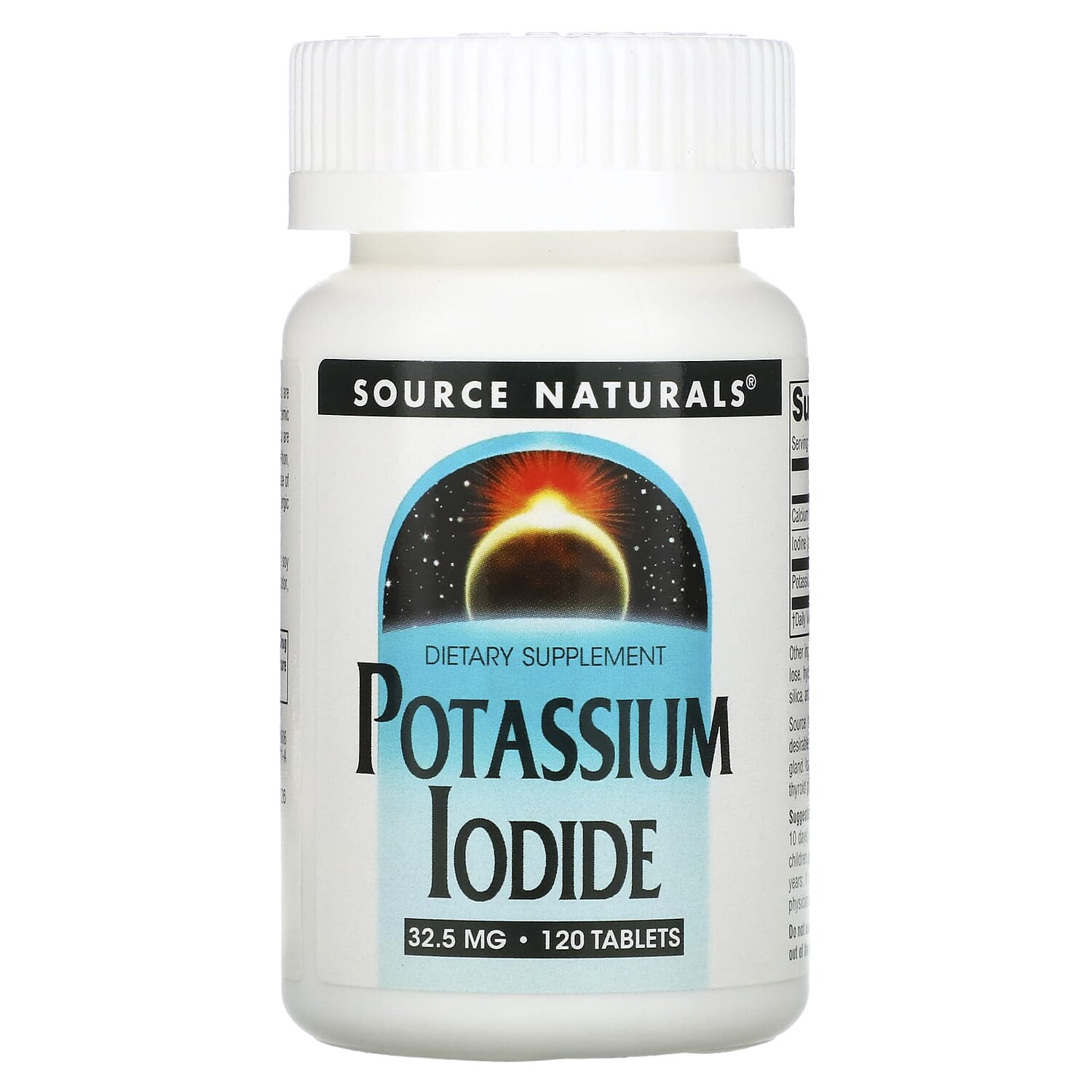 

Йодид калия, 32,5 мкг, 120 таблеток, Source Naturals