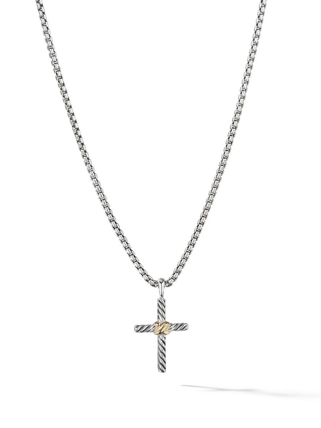 

Колье Petite X Cross из серебра и желтого золота David Yurman, серебряный