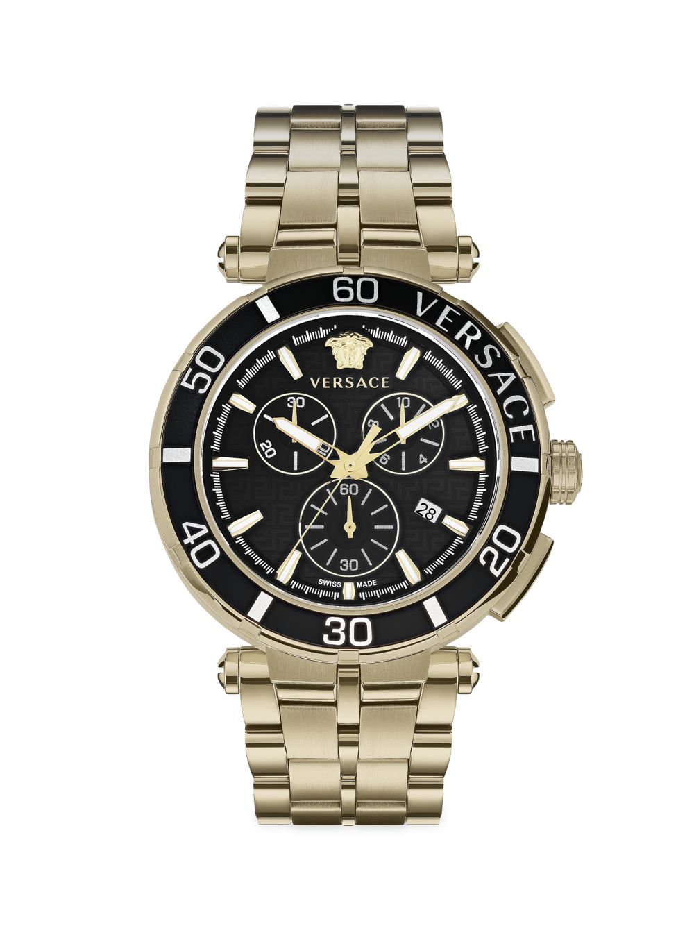 

Часы Greca Chrono Goldtone из нержавеющей стали Versace, желтый