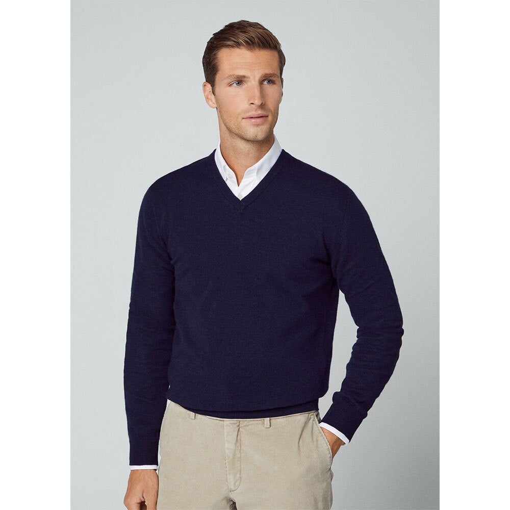 

Свитер Hackett Merino V Neck, синий