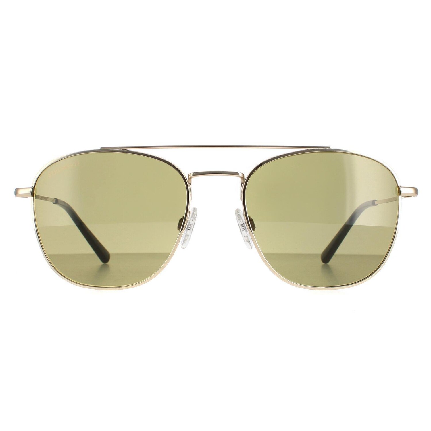 Солнцезащитные очки Aviator Matte Light Gold Mineral Green 555nm Carroll Serengeti, золото