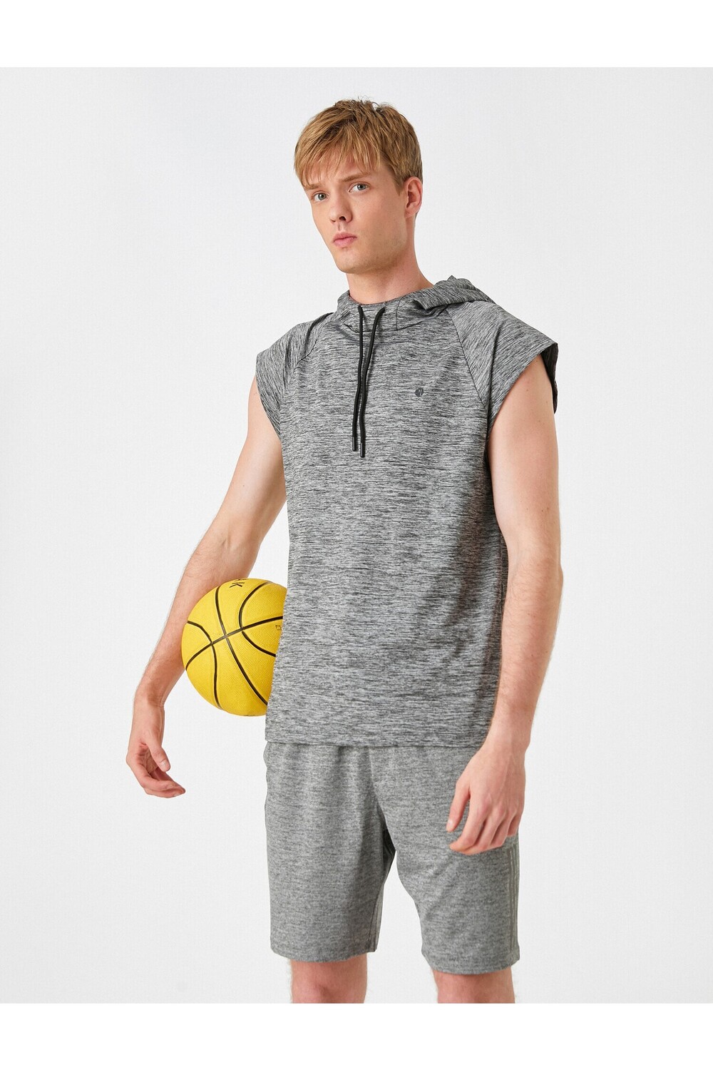 

Бесшовная спортивная майка с капюшоном Koton, серый