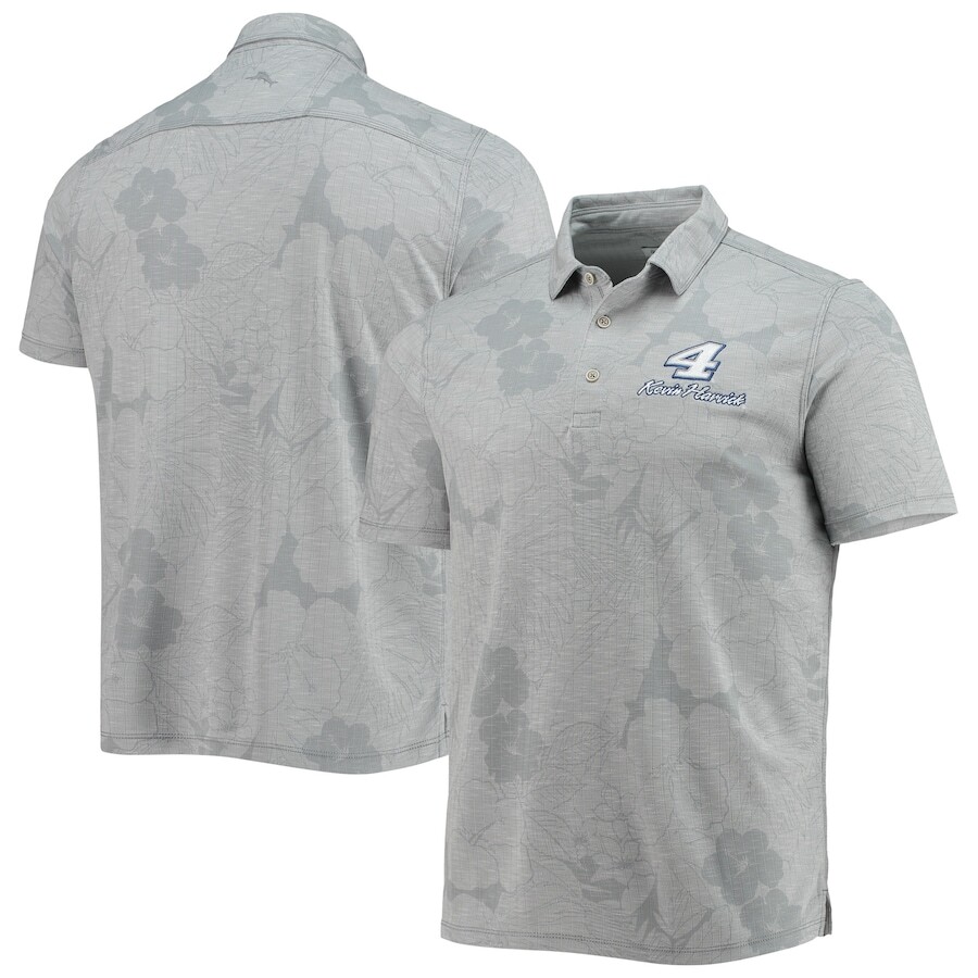 

Поло с коротким рукавом Tommy Bahama Kevin Harvick, серый