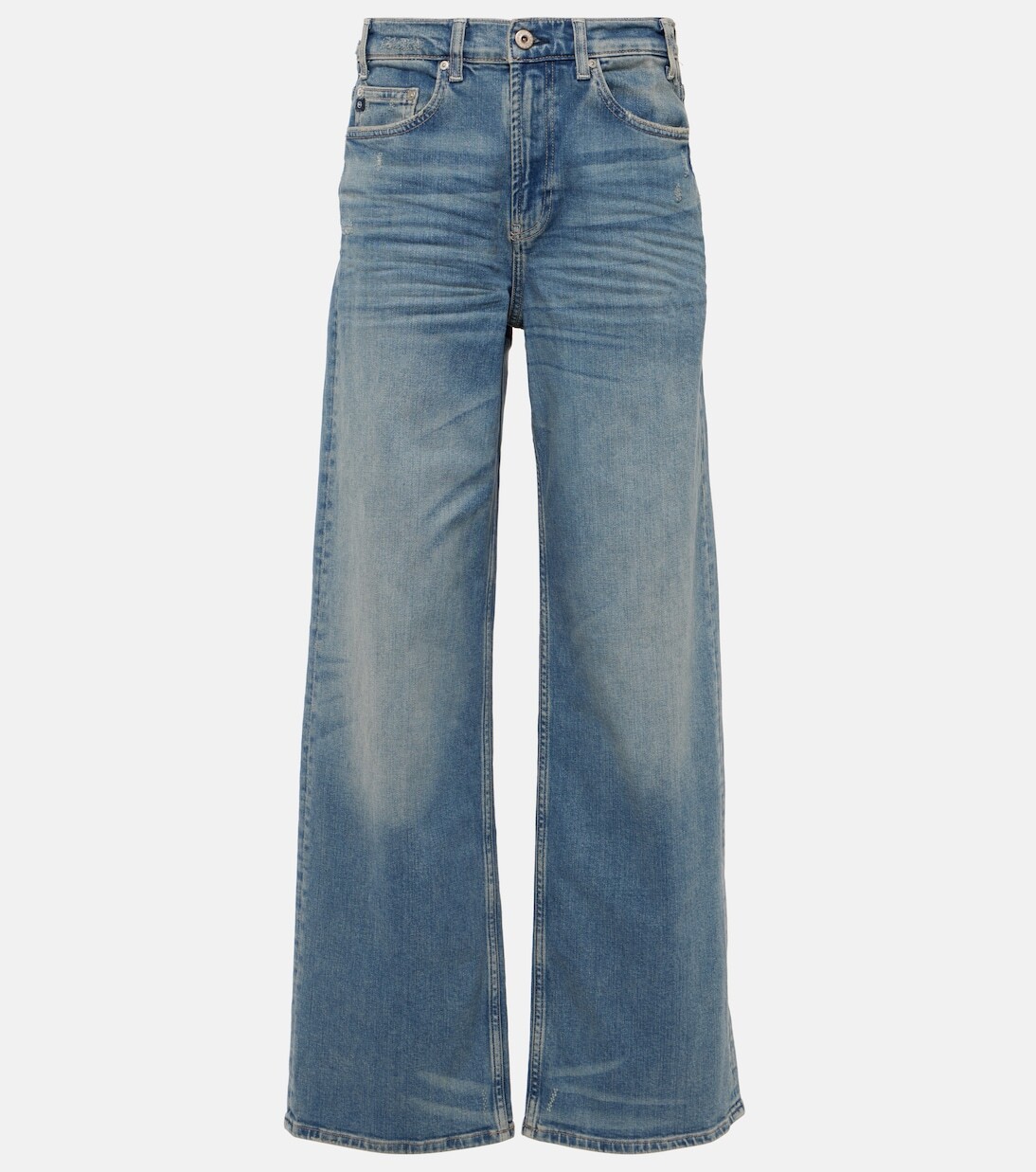 

Джинсы new baggy с высокой посадкой и широкими штанинами. Ag Jeans, синий