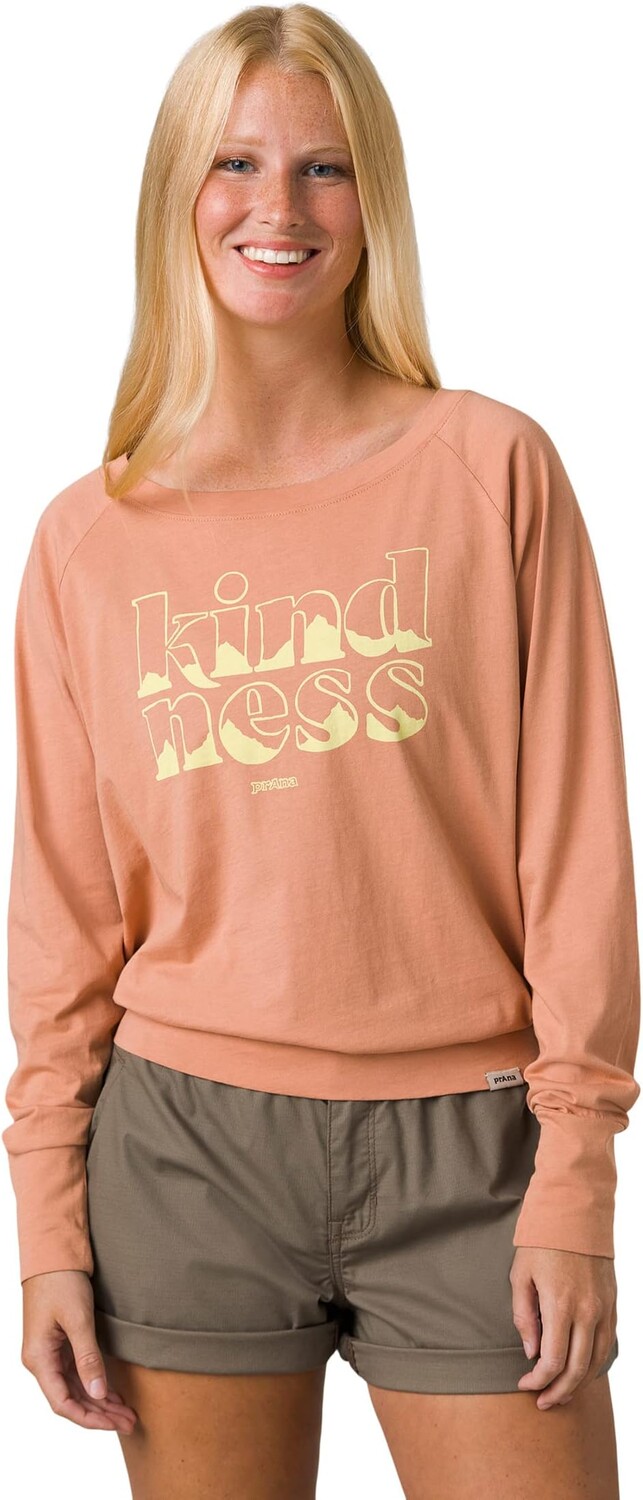 

Толстовка Organic Graphic Long Sleeve Prana, цвет Pink Sand Kindness