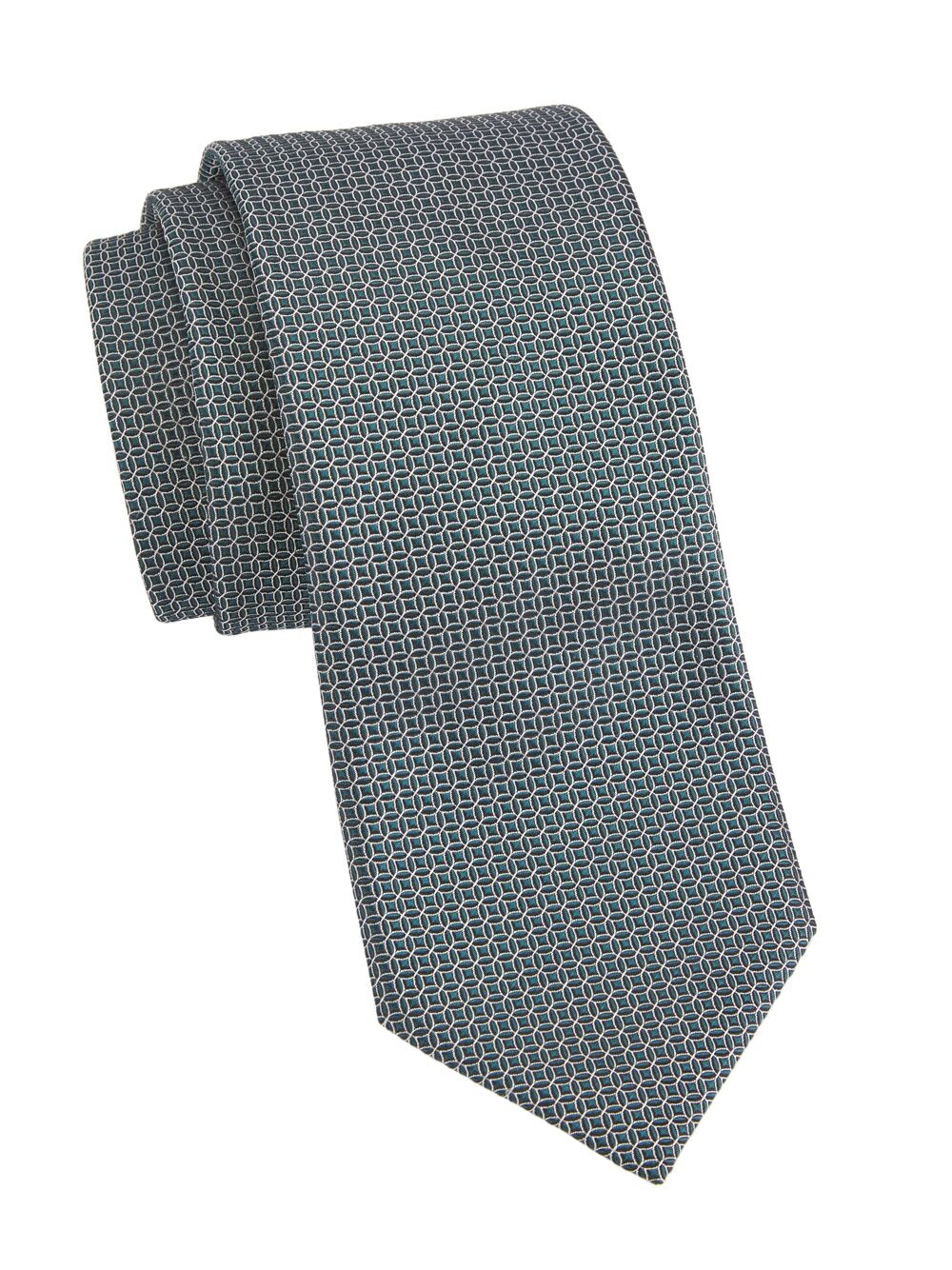 

Абстрактный шелковый галстук ZEGNA, зеленый