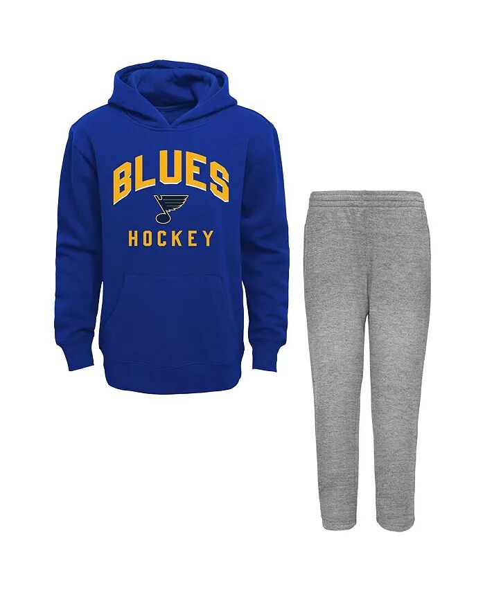 

Комплект из пуловера с капюшоном и брюк для мальчиков Toddler Boys Blue, Heather Grey St. Louis Blues Play by Play Outerstuff, синий