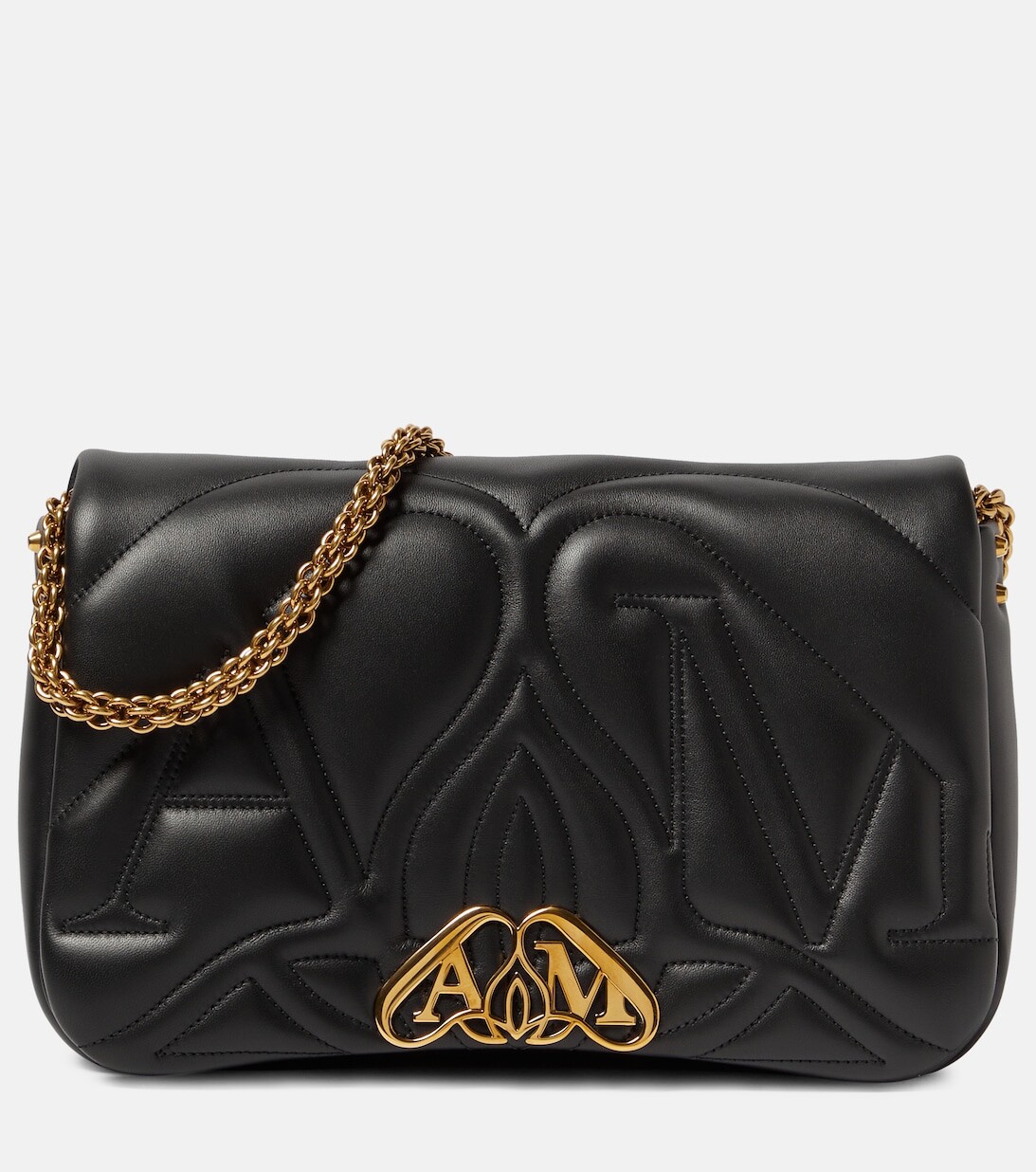 

Сумка через плечо из кожи тюленя Alexander McQueen, черный