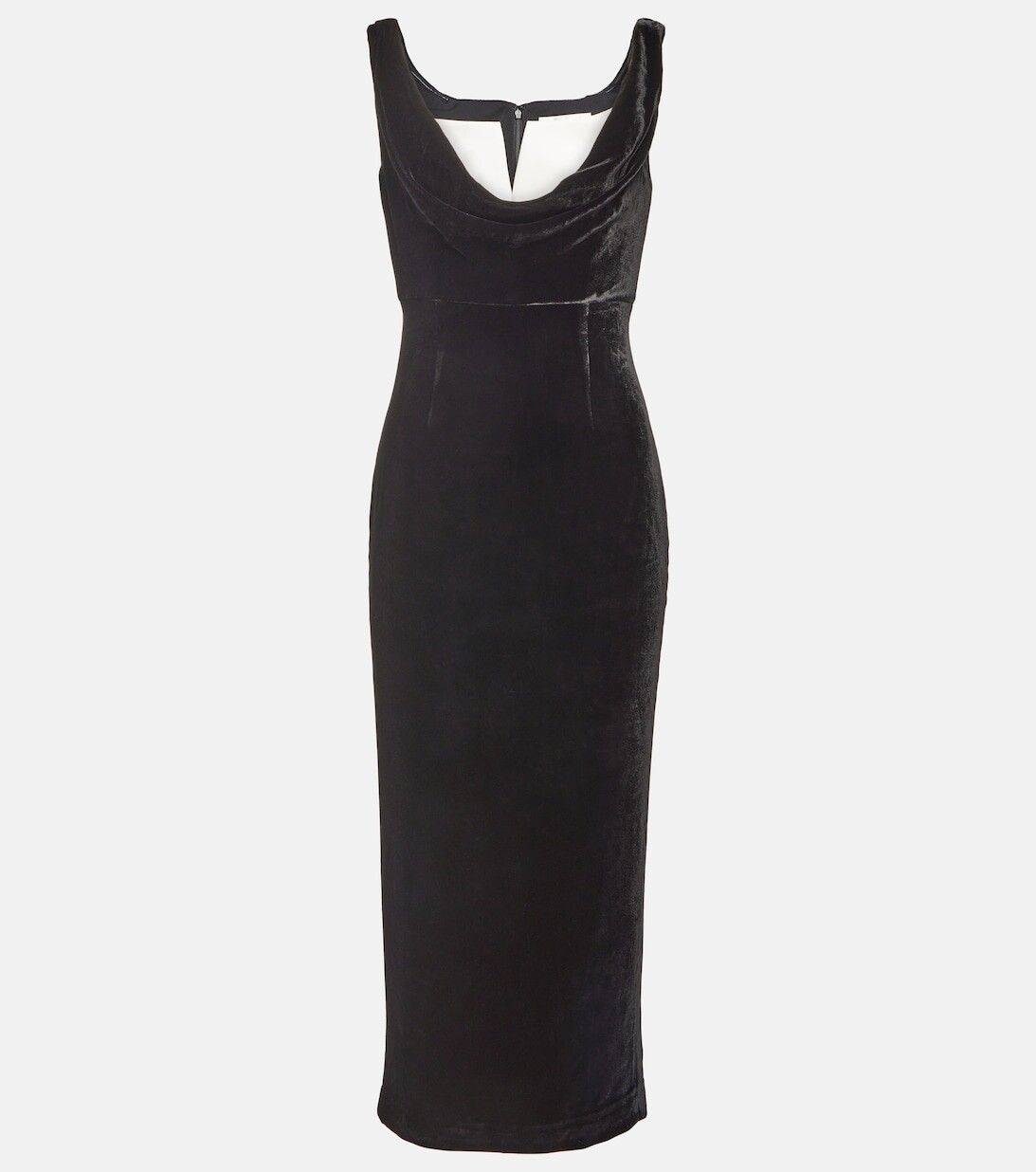 

Бархатное платье миди с открытыми плечами ROLAND MOURET, черный