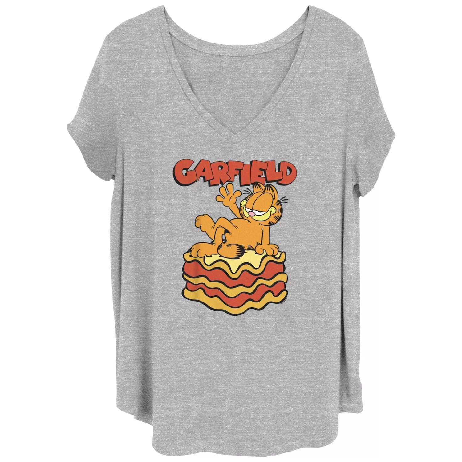 

Детская футболка больших размеров с рисунком Garfield Lasagna Slice Licensed Character