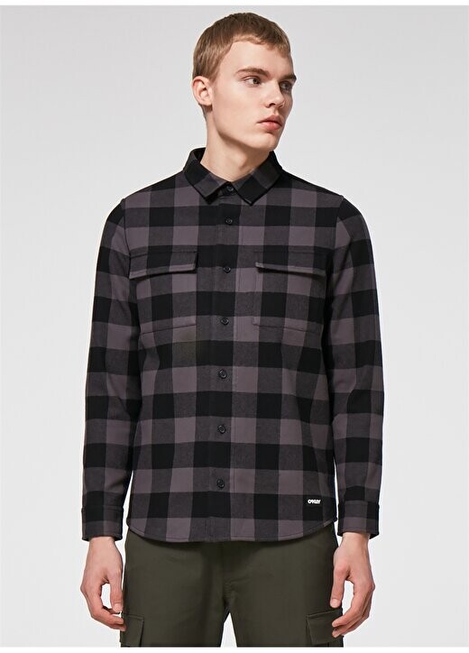 

Черно-серая мужская рубашка в клетку FOA402577 BEAR COSY FLANNEL Oakley, серый