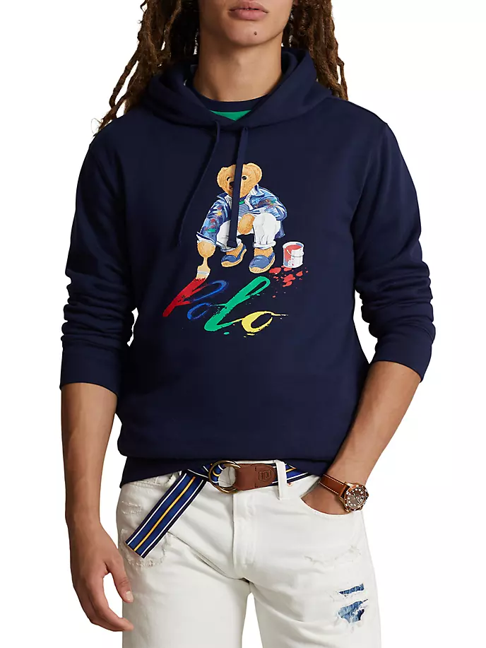

Толстовка-поло с изображением медведя Polo Ralph Lauren, темно-синий