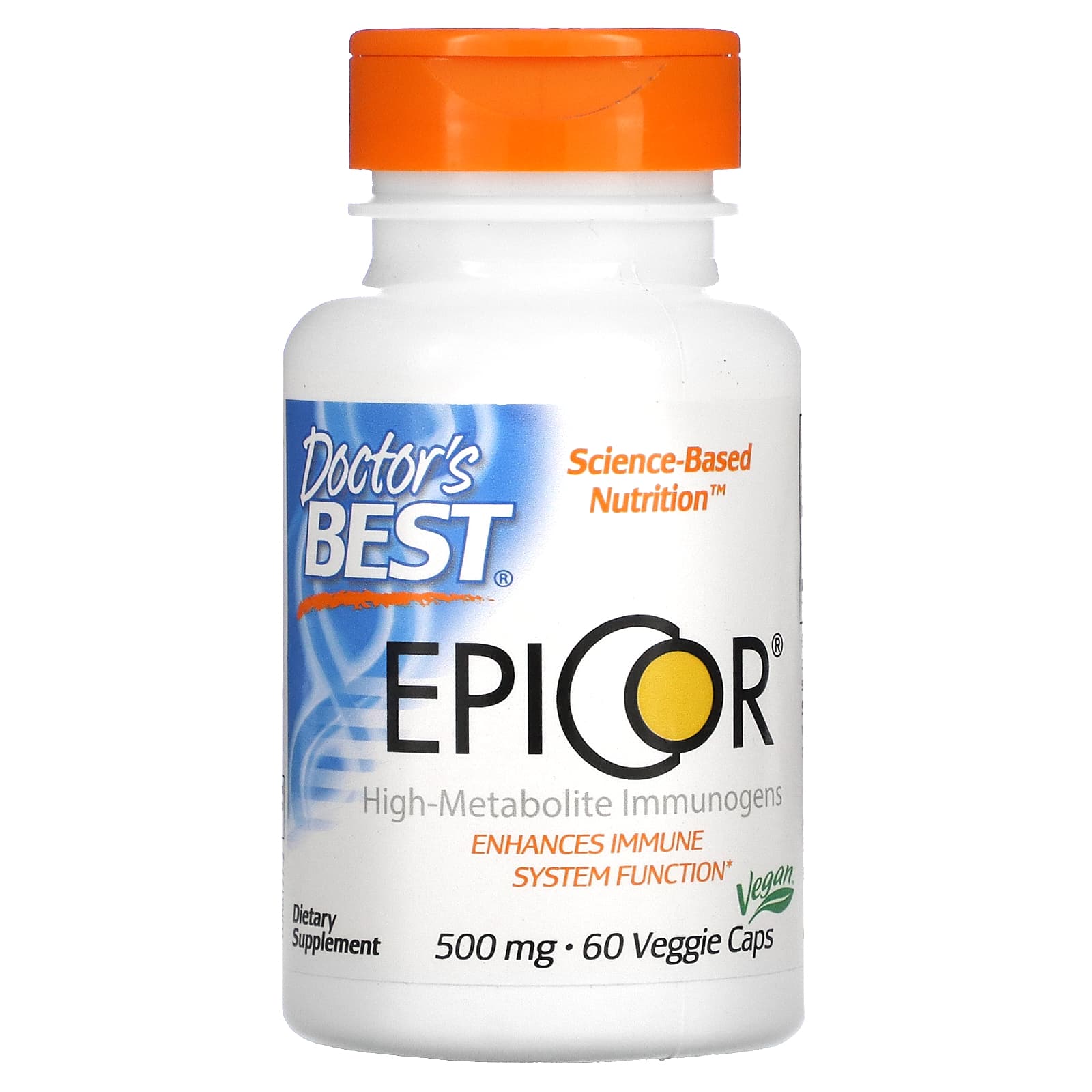 

Epicor, 500 мг, 60 вегетарианских капсул, Doctor's Best