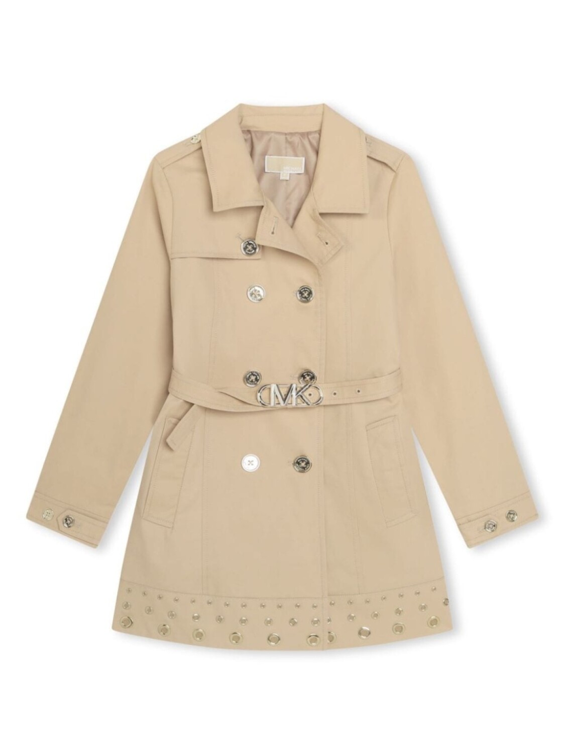 

Michael Kors Kids двубортное пальто с логотипом, нейтральный цвет