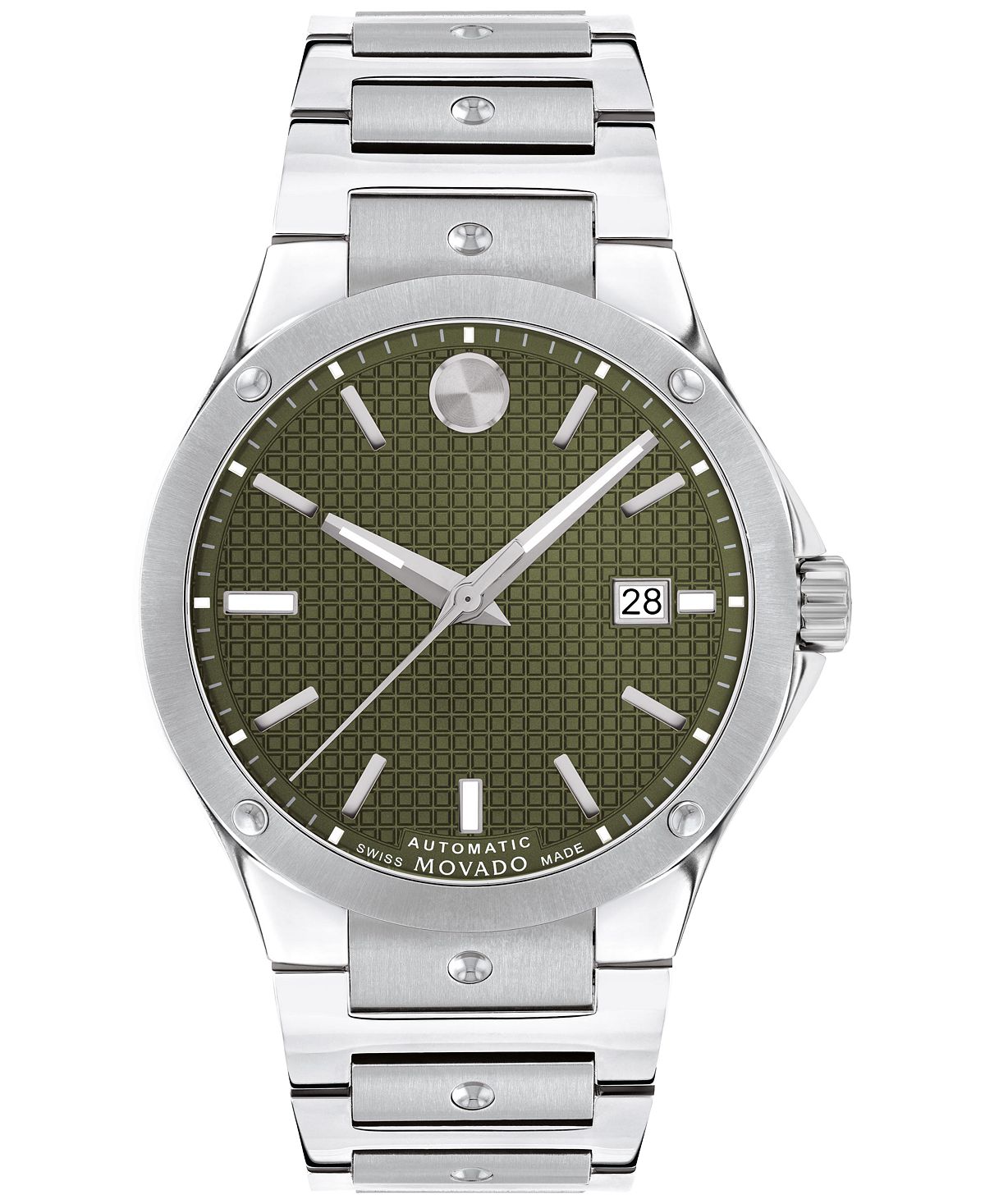 цена Мужские швейцарские автоматические часы S.E. Часы-браслет из нержавеющей стали 41 мм Movado