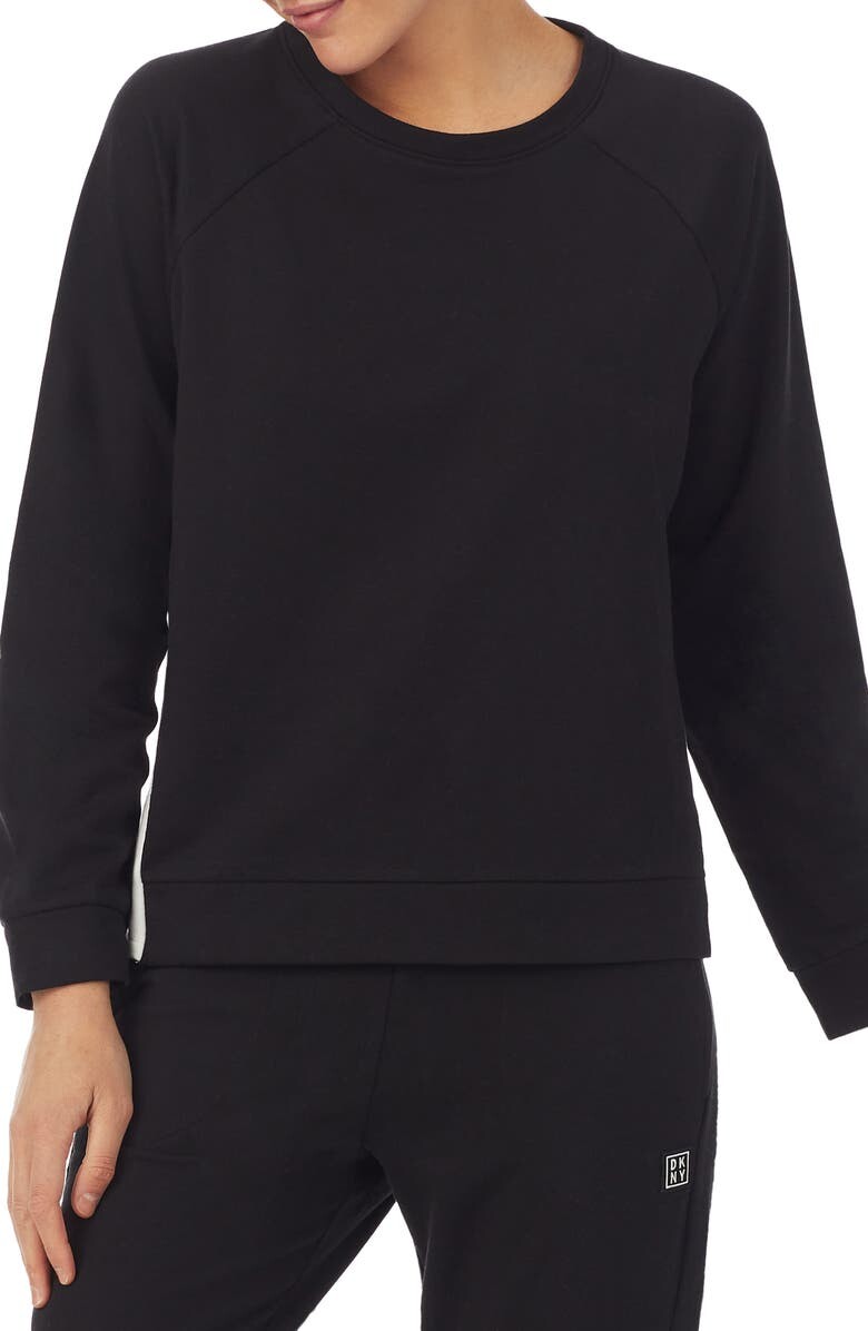 

Пижамный топ с длинными рукавами и логотипом DKNY, черный