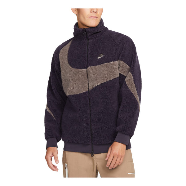 Куртка Nike Logo Embroidered Reversible Sherpa Fleece Jacket Asia Sizing, фиолетовый