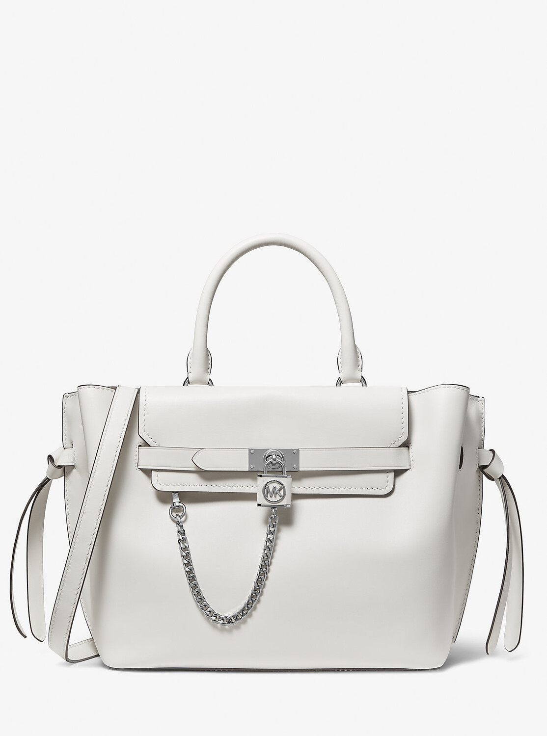 

Большая кожаная сумка-портфель Hamilton Legacy с ремнем Michael Kors, белый