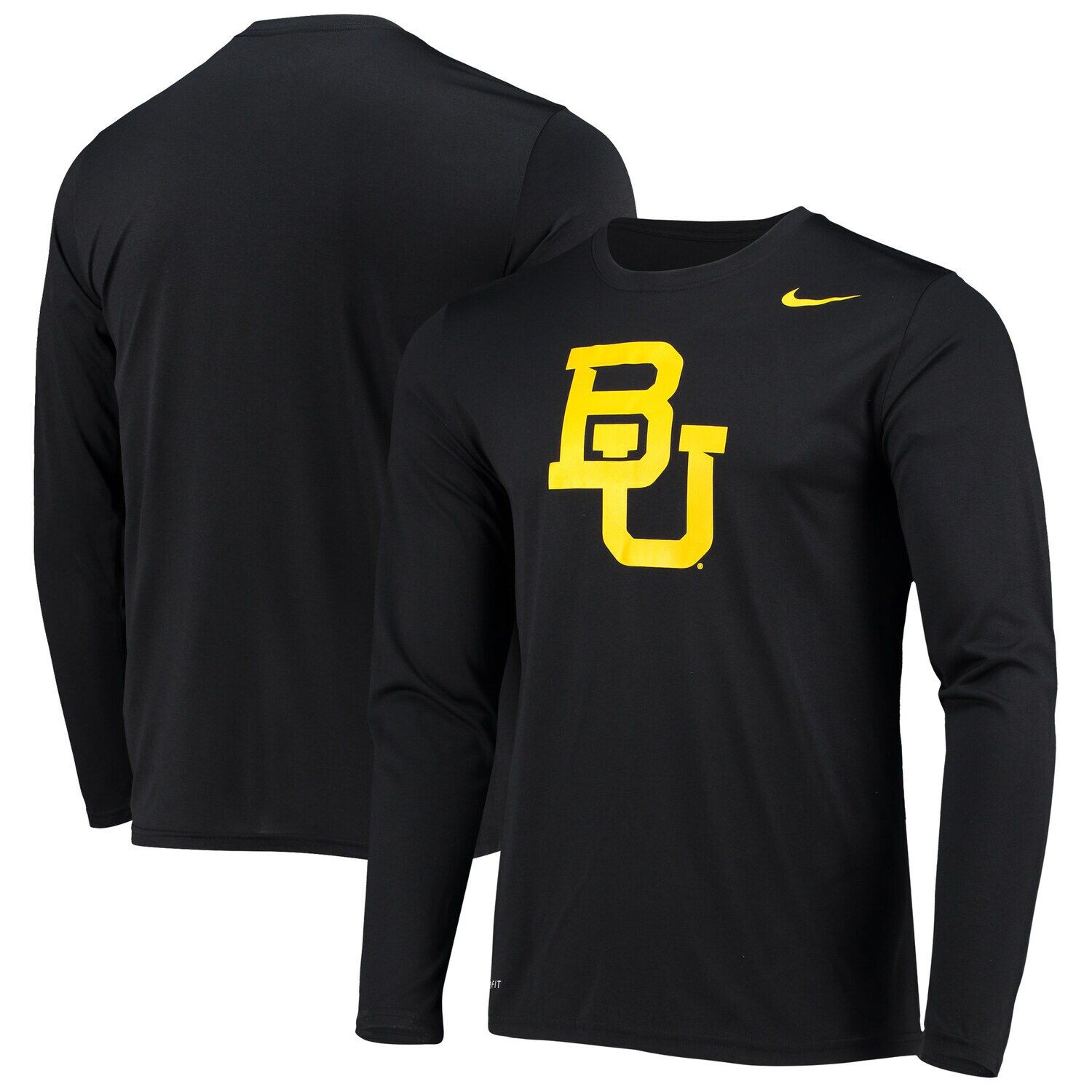 

Мужская черная футболка с длинным рукавом Nike Baylor Bears School Logo Legend Performance