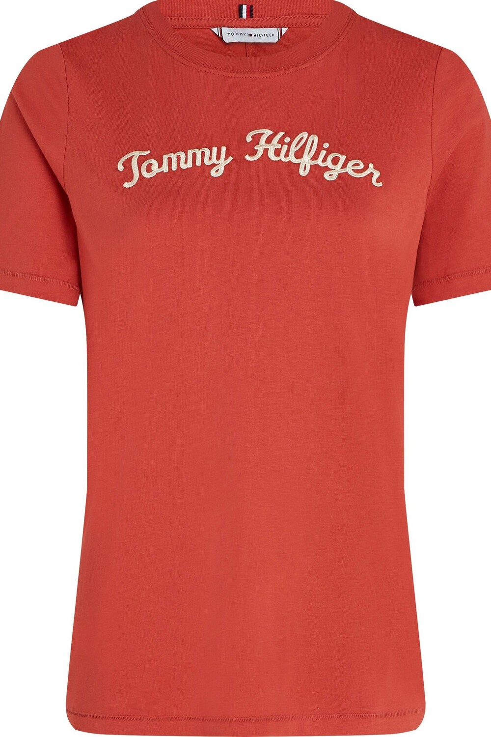 

Футболка Regular с круглым вырезом и надписью Tommy Hilfiger, красный