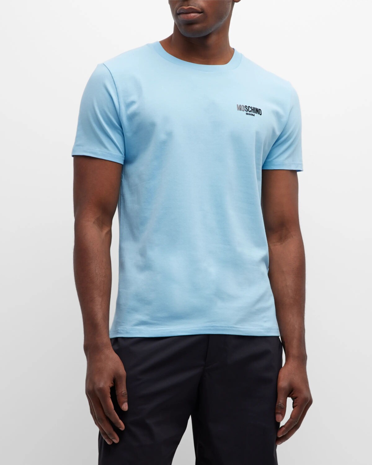 

Мужская футболка с логотипом для плавания Moschino, цвет Light Blue