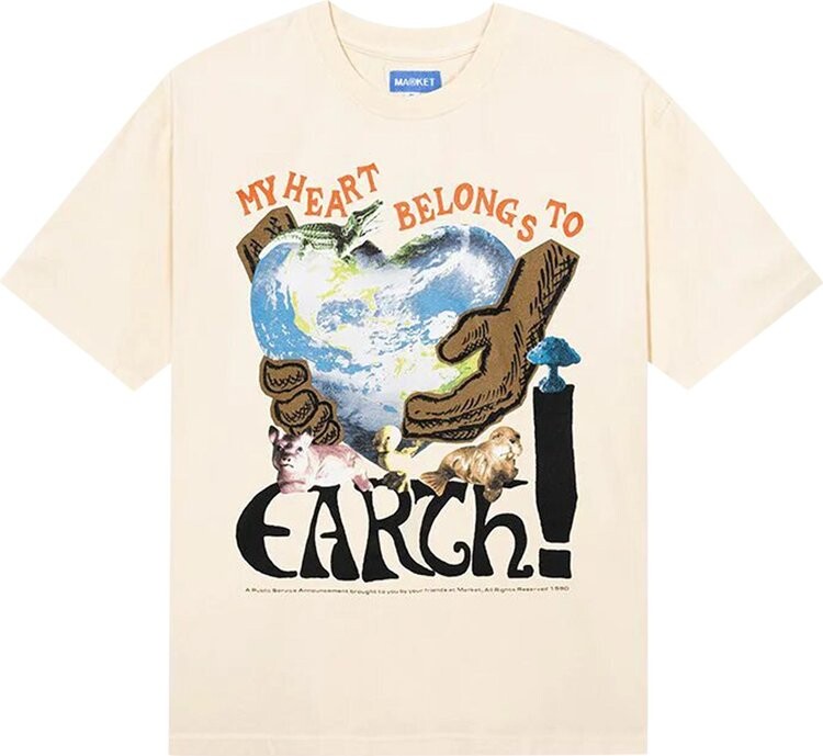 

Футболка Market Love Nature 'Ecru', кремовый