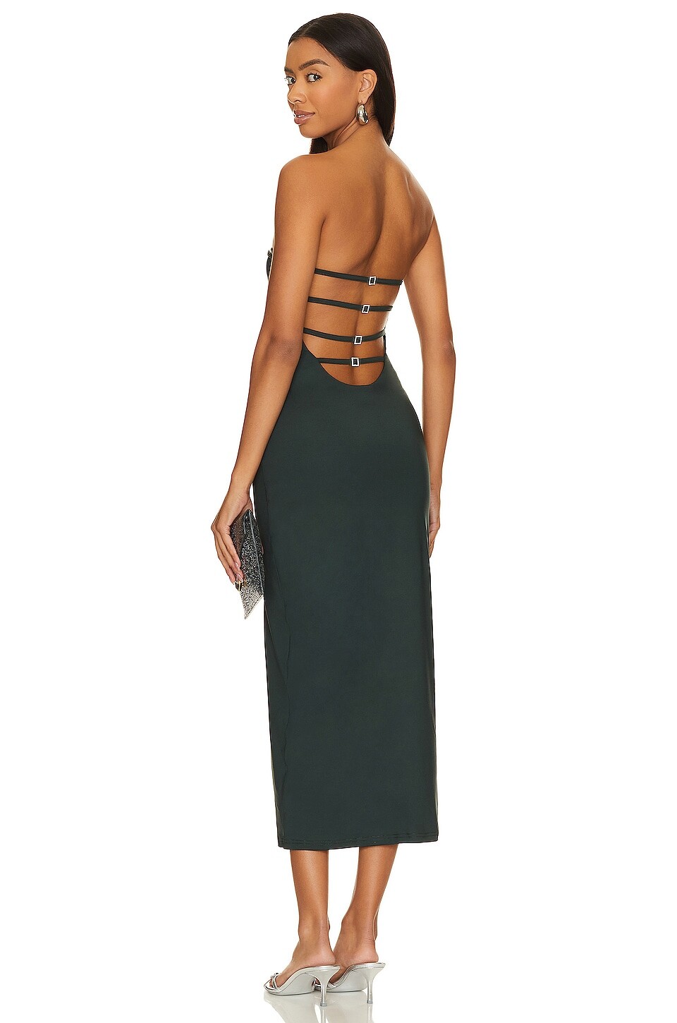 

Платье миди superdown Helena Strapless, темно-зеленый