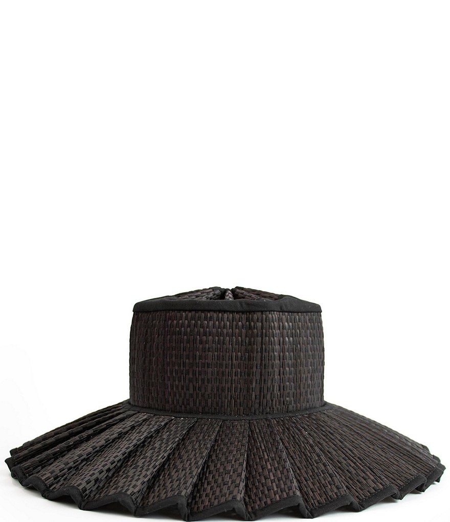 цена Lorna Murray Positano Капри Макси Плиссированная шляпа от солнца, черный