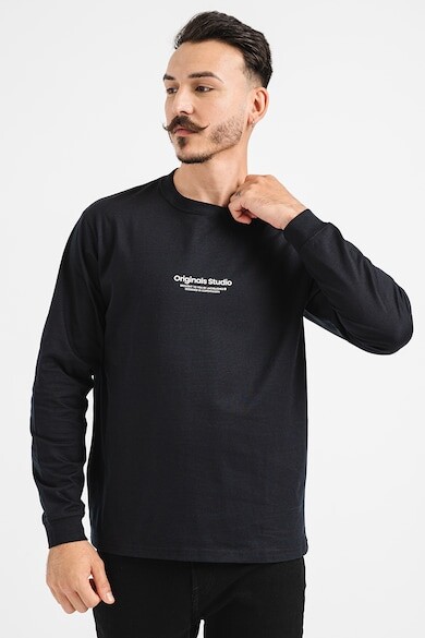 

Хлопковая блузка с овальным вырезом Jack & Jones, белый, выцветший черный