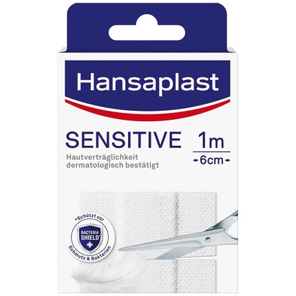 Пластырь Hansaplast Sensitive 1м x 6см с защитой от бактерий картридж аквафор в100 5 с защитой от бактерий