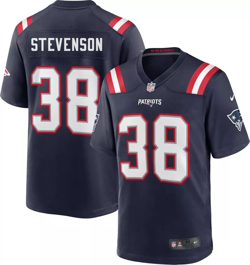 

Nike Youth New England Patriots Рамондр Стивенсон № 38 Темно-синяя игровая майка