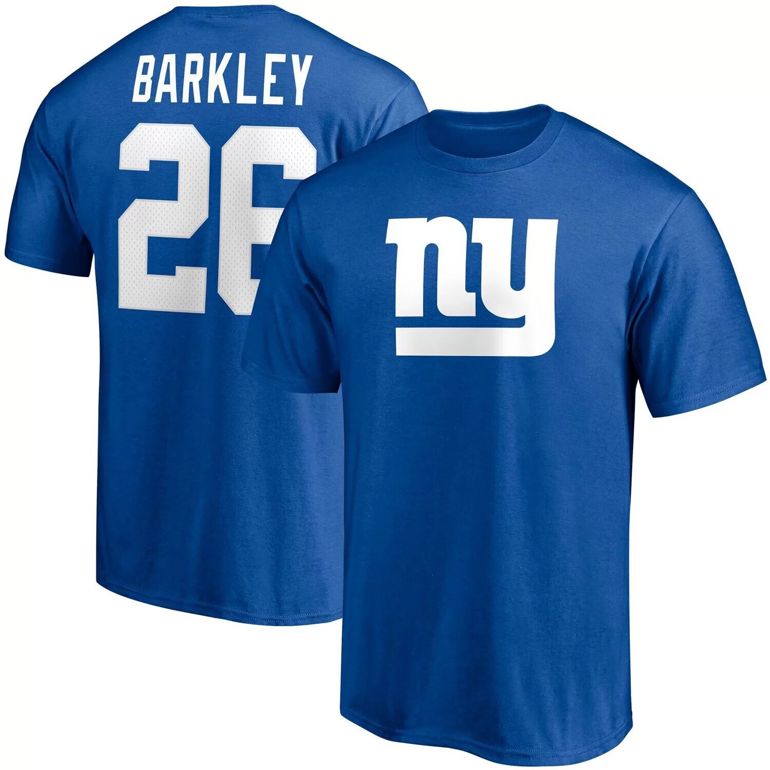 

Мужская футболка Fanatics с логотипом Saquon Barkley Royal New York Giants, имя и номер игрока
