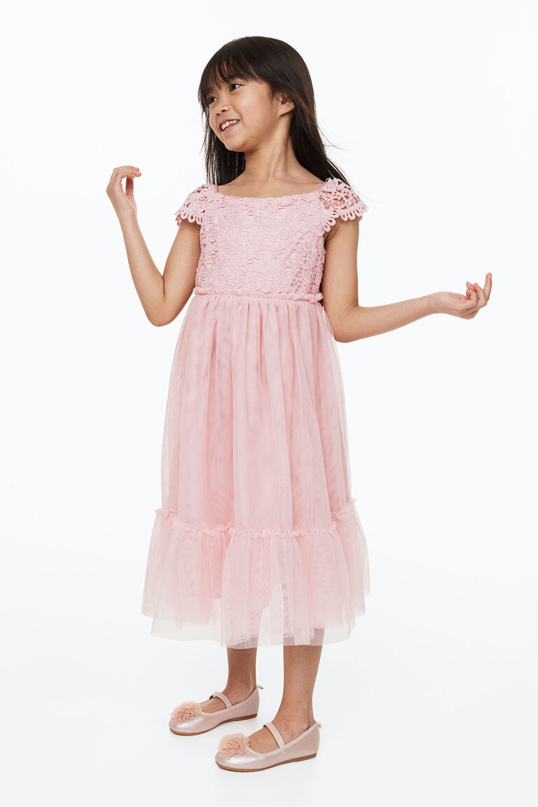 цена Платье из кружева и тюля H&M, розовый