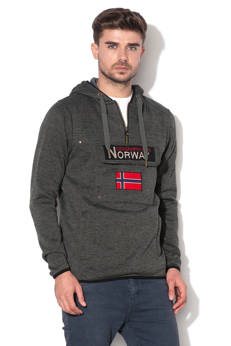 

Толстовка элитного трикотажа с вшитым карманом Geographical Norway, черный