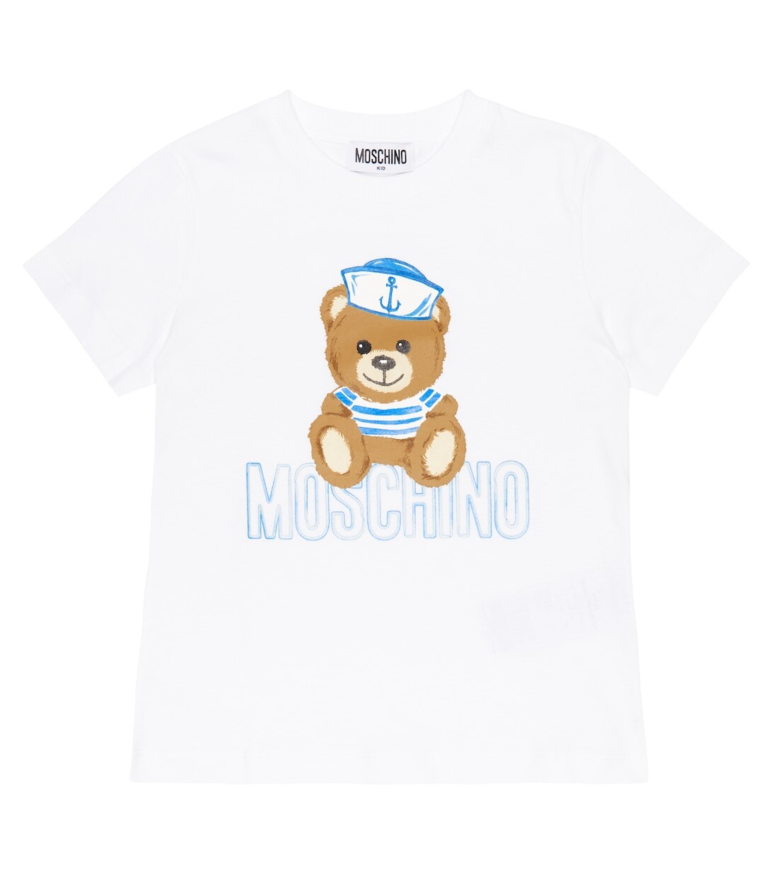 

Хлопковая футболка с принтом Moschino, белый