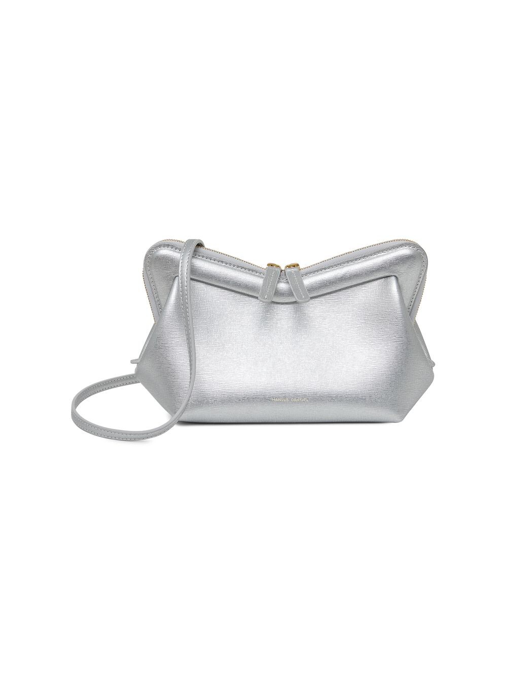 

Кожаная сумка Mini M Frame Mansur Gavriel, серебряный