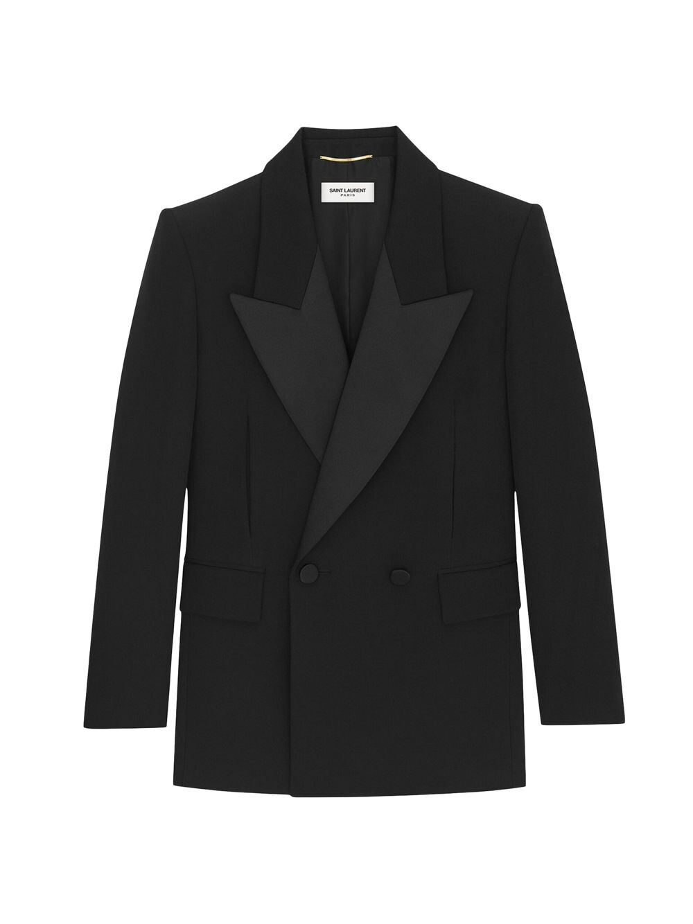 

Двубортный смокинг в цвете Grain De Poudre Saint Laurent, Черный