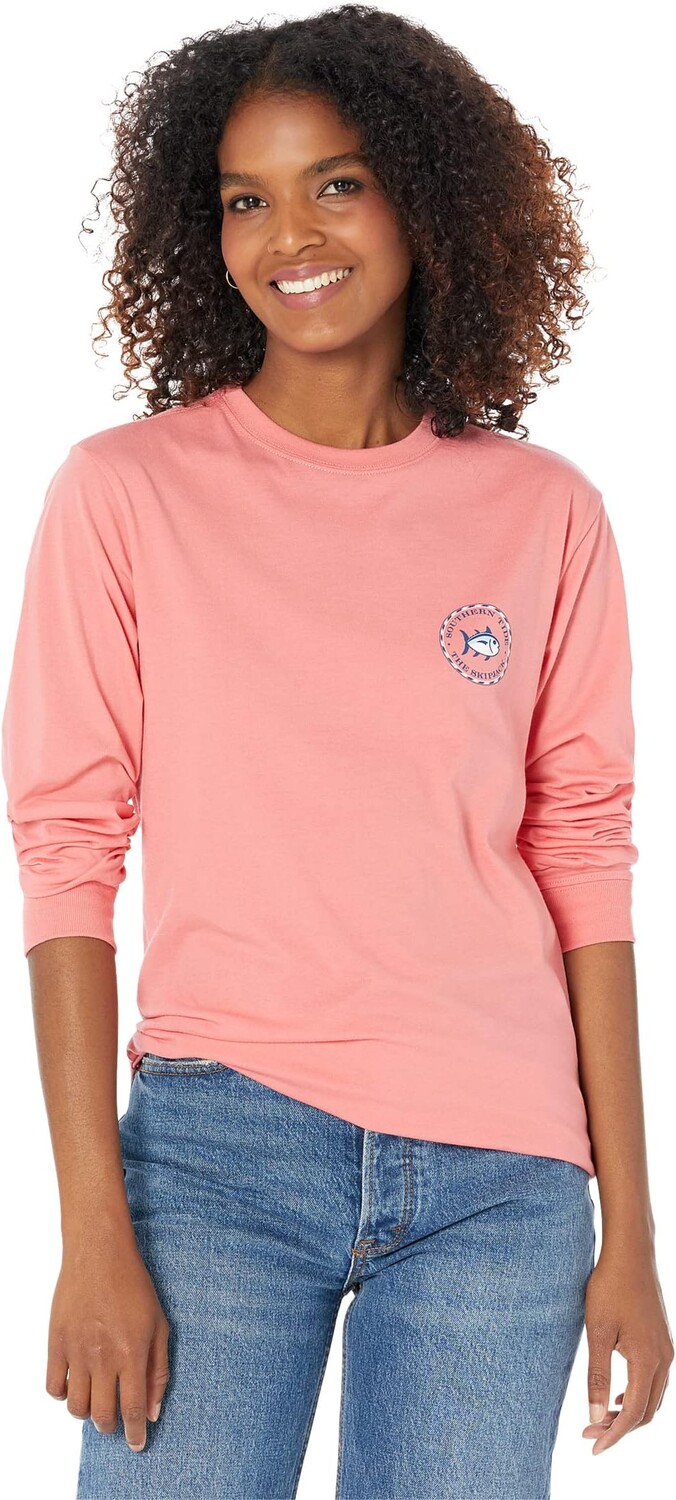 

Футболка Skipjack с длинными рукавами и медальоном Southern Tide, цвет Rouge Red