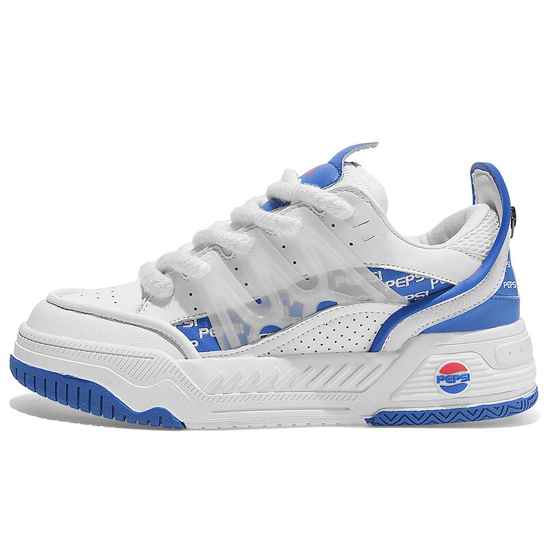 

Кроссовки Pepsi Skateboarding Shoes Men Low-top, белый/голубой